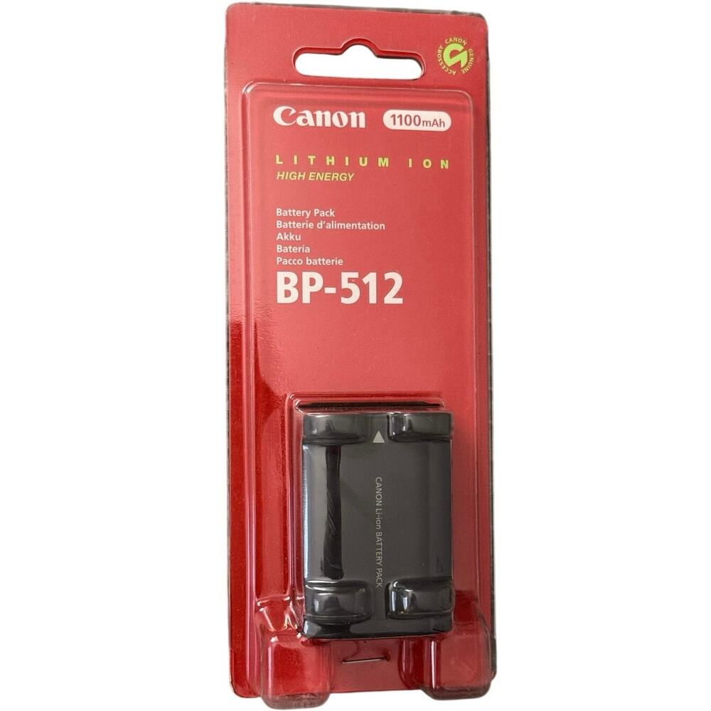 New Sealed Genuine OEM Canon BP-512 Lithium Ion Battery Pack 1100mAh 6760A002